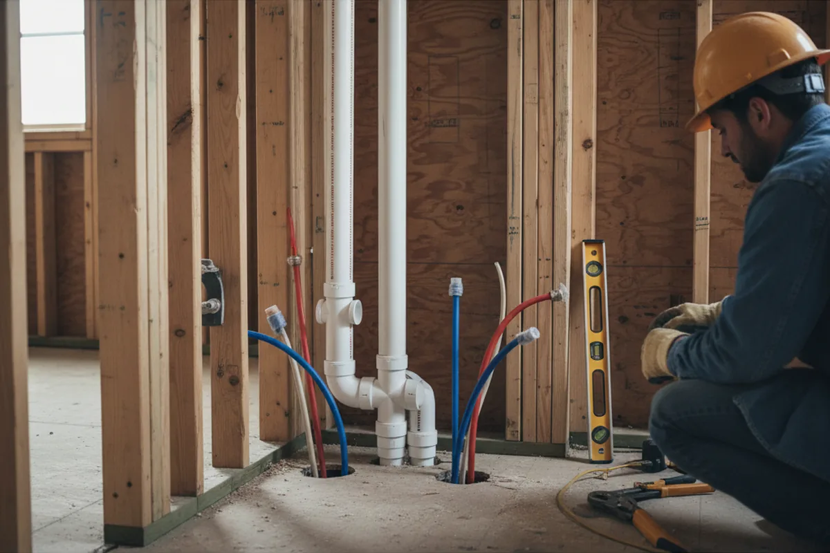 Drain and supply rough-in during Garbage Disposal Repair in West Milford